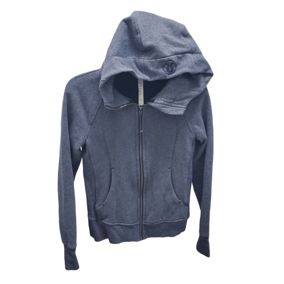 lululemon Scuba Hoodie Blue Zip Front & Pockets - Picture 3 of 12